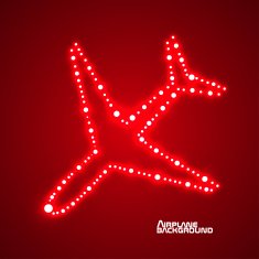 Glowing airplane with neon Vector illustration Eps10 N2