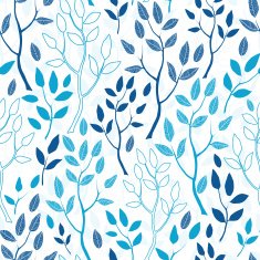 Vector blue forest seamless pattern background