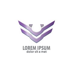 Design logo icon template with letter U abstract wing N3