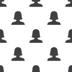 female profile vector seamless pattern