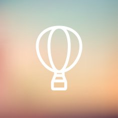Hot air balloon thin line icon N3