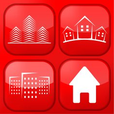 Vector red real estate app icon set Eps10