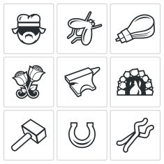 Forge icons Vector Illustration