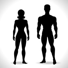 Silhouettes of man and woman in black color N2