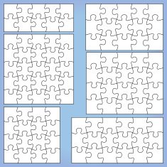 Puzzle set 10 15 16 18 20 25 pieces Outline