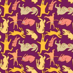 Rabbits seamless pattern N5