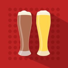 Beer icon in modern flat design with long shadow Alcohol