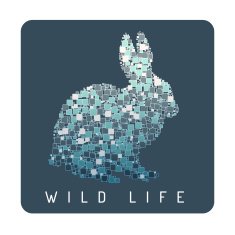 Abstract bunny Hare Mosaic Vector illustration Wild life N2