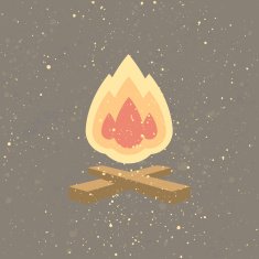 Vector icon of bonfire