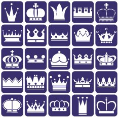 Crown icons on blue