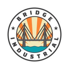 Industrial bridge logo design Icon Vintage badge Vector illustration N4