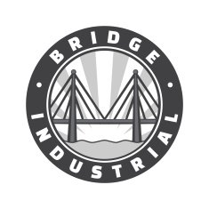 Industrial bridge logo design Icon Vintage badge Vector illustration N5