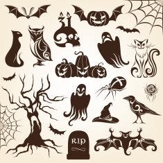 Set of halloween decorative elements N2