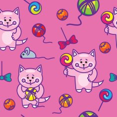 seamless texture with kittens N2