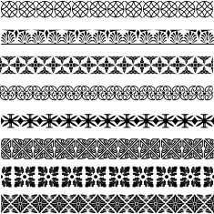 Set of seamless vintage borders