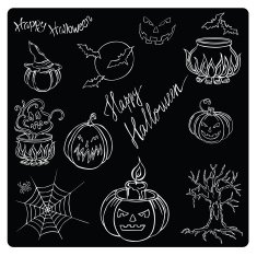 vector illustration silhouettes of Halloween