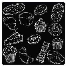 vector illustration silhouettes of baking N2
