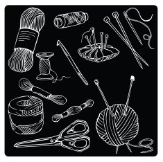 Vector silhouette of needlework N3