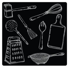 vector illustration silhouettes of kitchen accessories N2