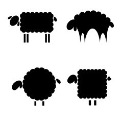 black silhouettes of sheep N3