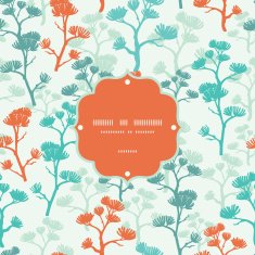 Abstract oriental trees frame seamless pattern background