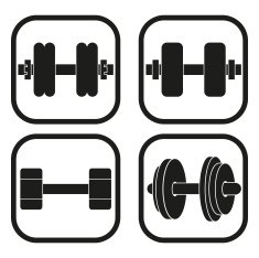 Dumbbell icon - four variations