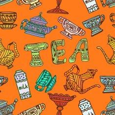 Orange seamless texture tea party chanik cup candy sugar Tr N2