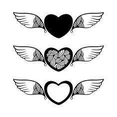Heart with decorative wings