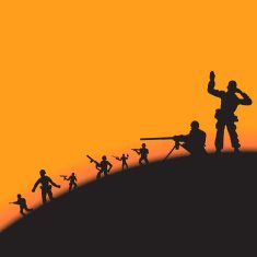 Soldier war scene Vector idea concept N2