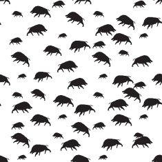 wild boar or warthog seamless pattern