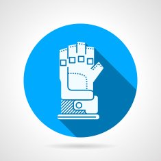 Flat round vector icon for sport glove