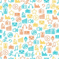 Seamless pattern with music elements N2