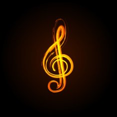 Music notes on a solide white background