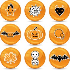 Set of glossy vector Halloween icons for your design
