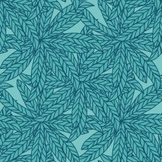 Blue abstract pattern with leaves