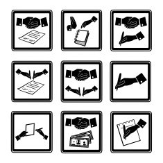 Business icons the agreement or contract and notes N2
