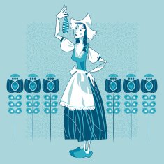 Dutch woman eating soused herring tradition