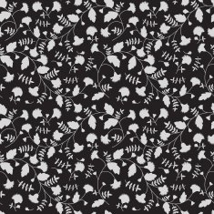 cornflower seamless pattern with silhouettes of monochrome flower