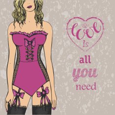 Girl in pink lingerie N2