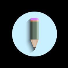 Icon of stylized pencil with shadow N2