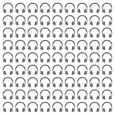 Headphones Seamless Pattern in Black & White