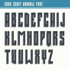 Bold sans serif font in retro style