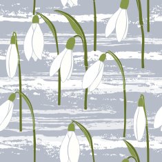 Seamless background with snowdrops N2