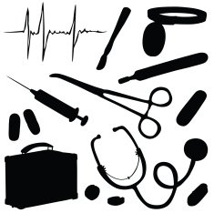 vector silhouette of medical supplies N3