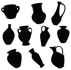 vector silhouette of different pitchers N2