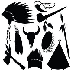 Vector silhouette of the Indian elements