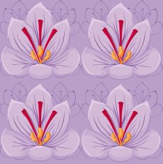 seamless Violet background saffron flowers pattern