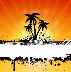 Grunge Palm Trees Background