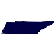map of the U S state Tennessee
