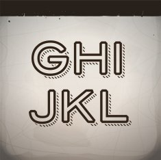 Vector Stylish Retro Font from G to L